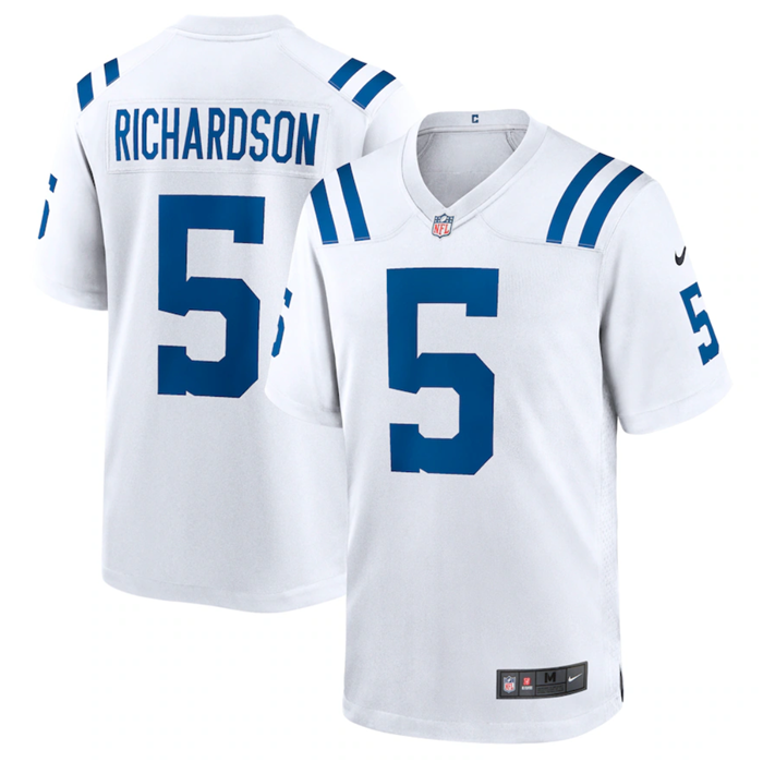 Men's Indianapolis Colts #5 Anthony Richardson White Stitched Game Jersey